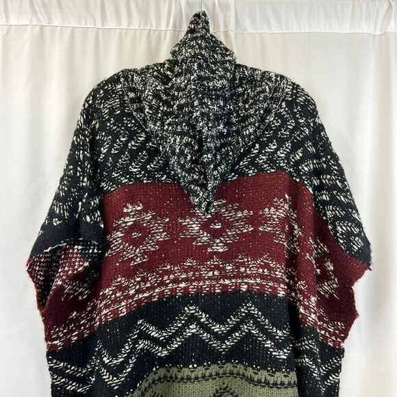 Cliche Couture Knit Poncho Sweater Cowl Neck 1/2 Sleeve Multicolor Size Large - Picture 2 of 8